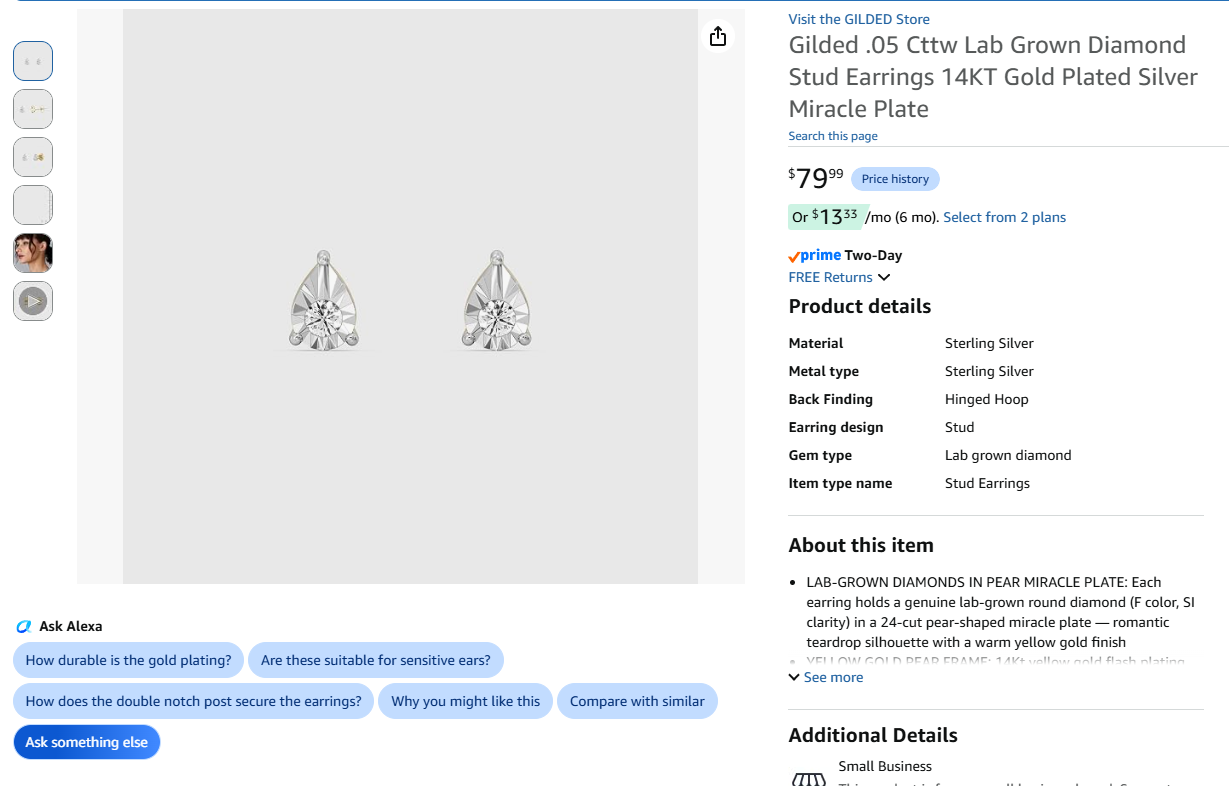Gilded .05 Cttw Diamond Stud Earrings 14KT Gold