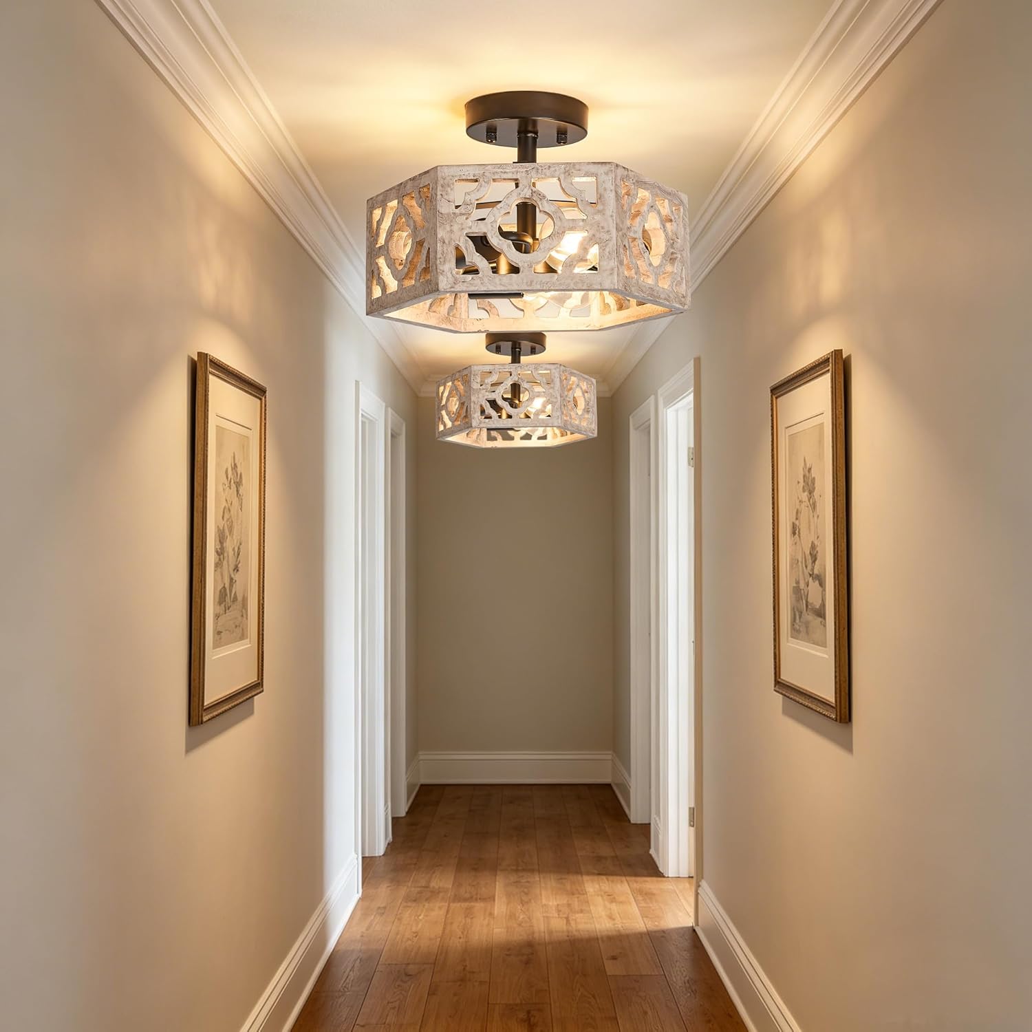 Semi Flush Mount Ceiling Light, Part of Set