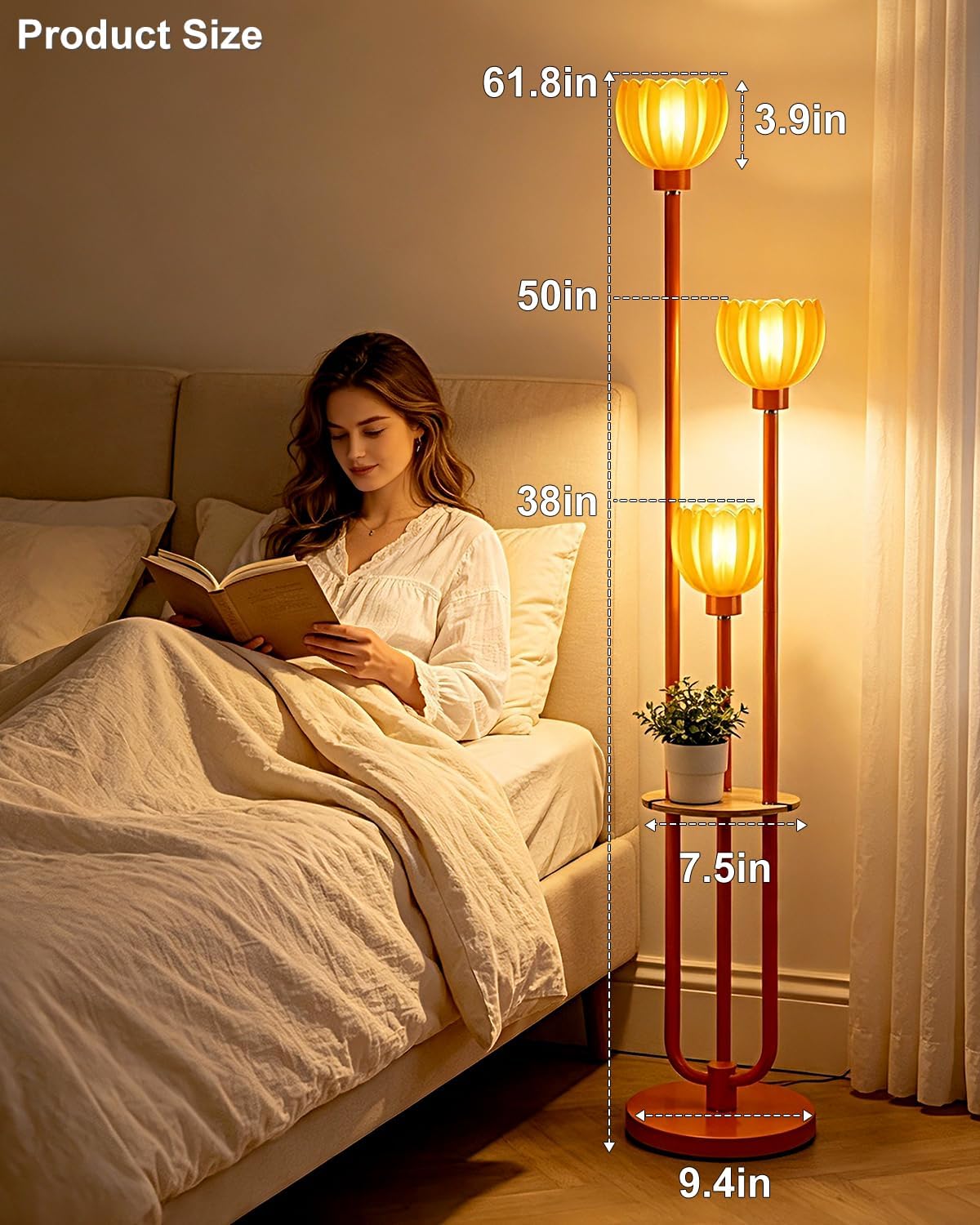 Globe Floor Lamp with LED Bulbs Included,
