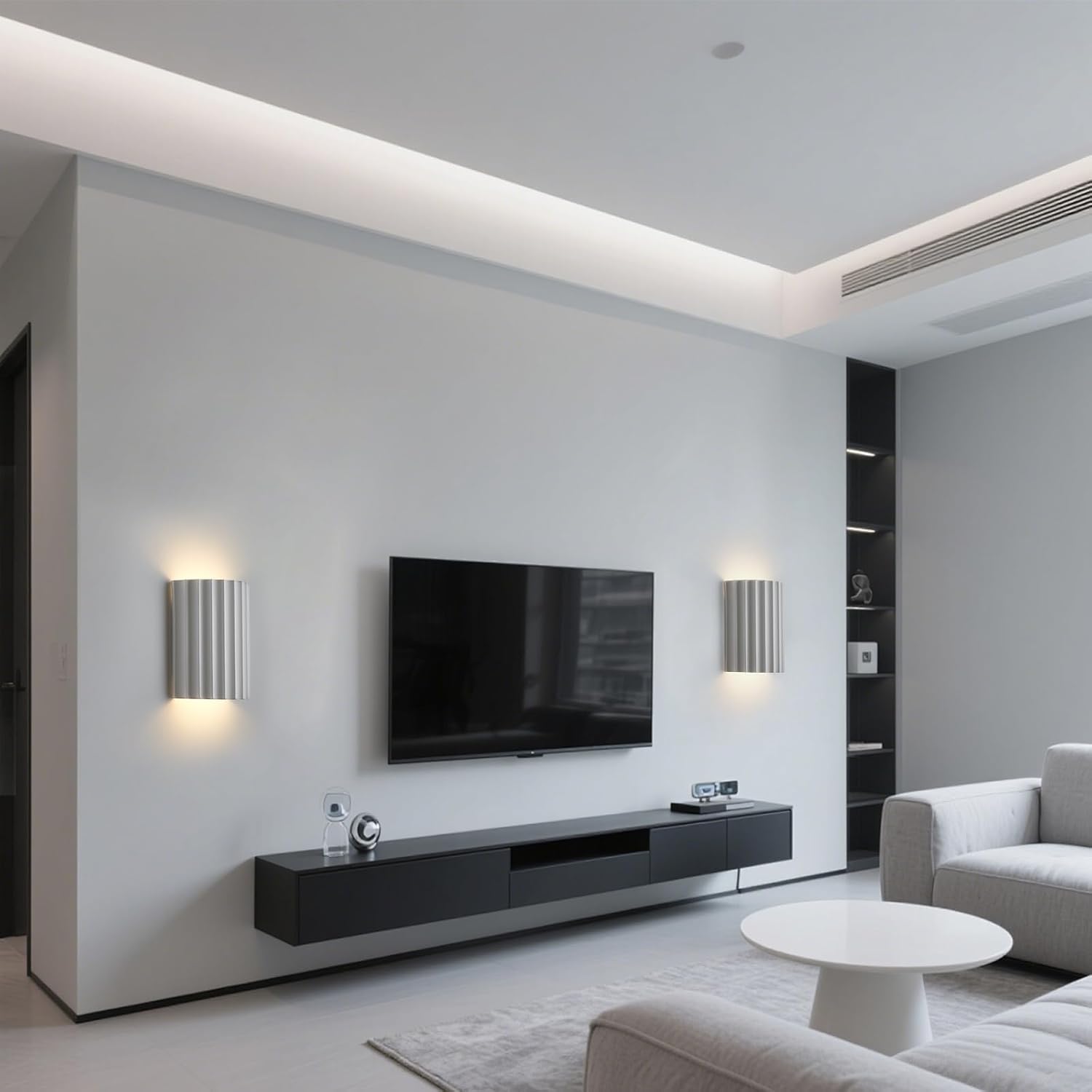 White Gypsum Modern LED Wall Sconces