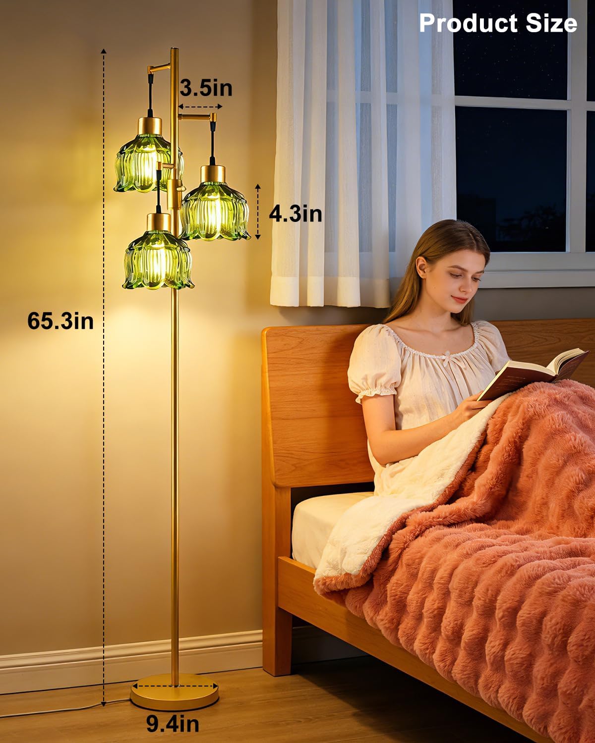 Globe Floor Lamp with LED Bulbs Included,