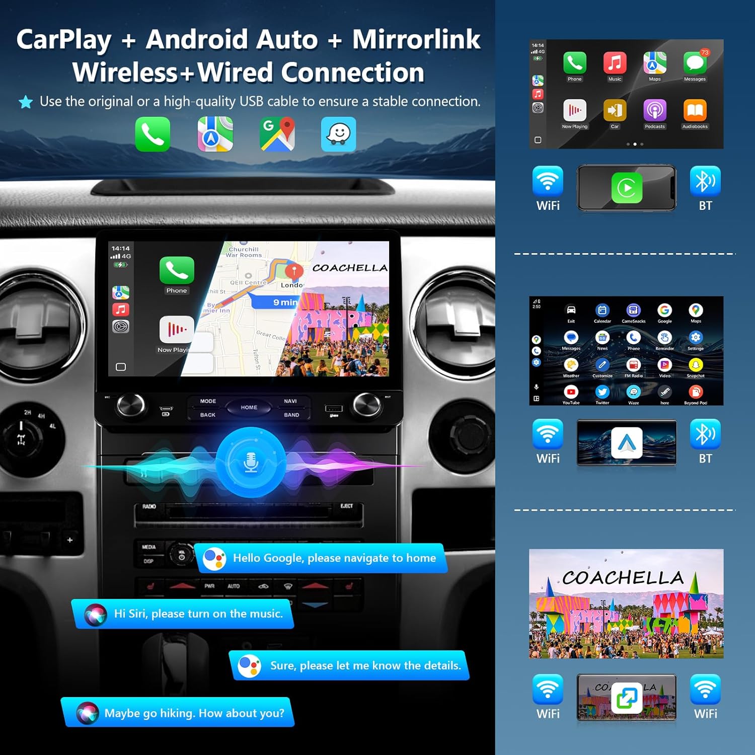 Smart Car Stereo Ford F150 XL XLT 2009-2012,