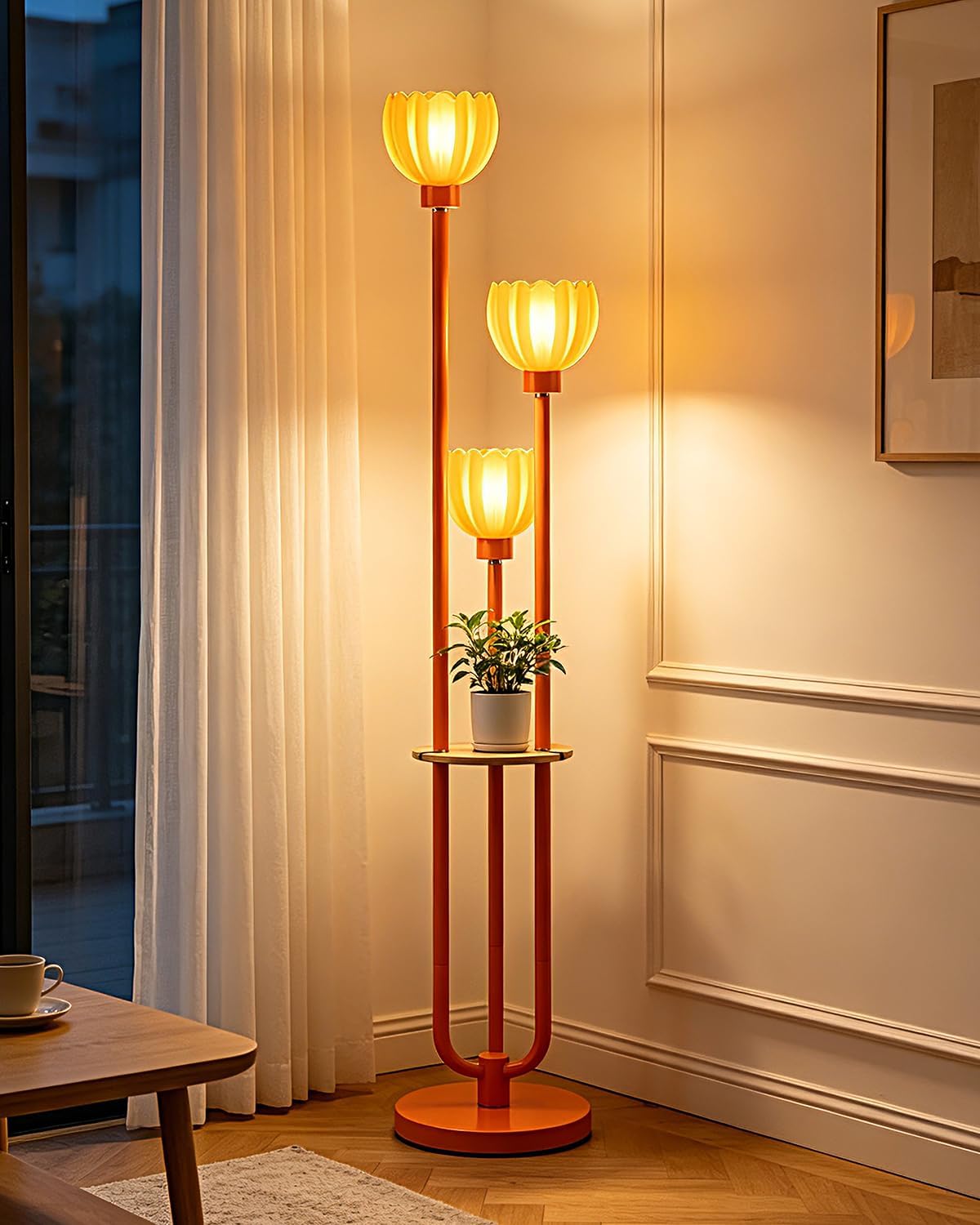 Globe Floor Lamp with LED Bulbs Included,