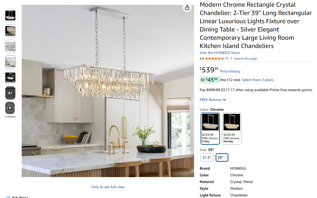 Crystal Chandelier Chrome