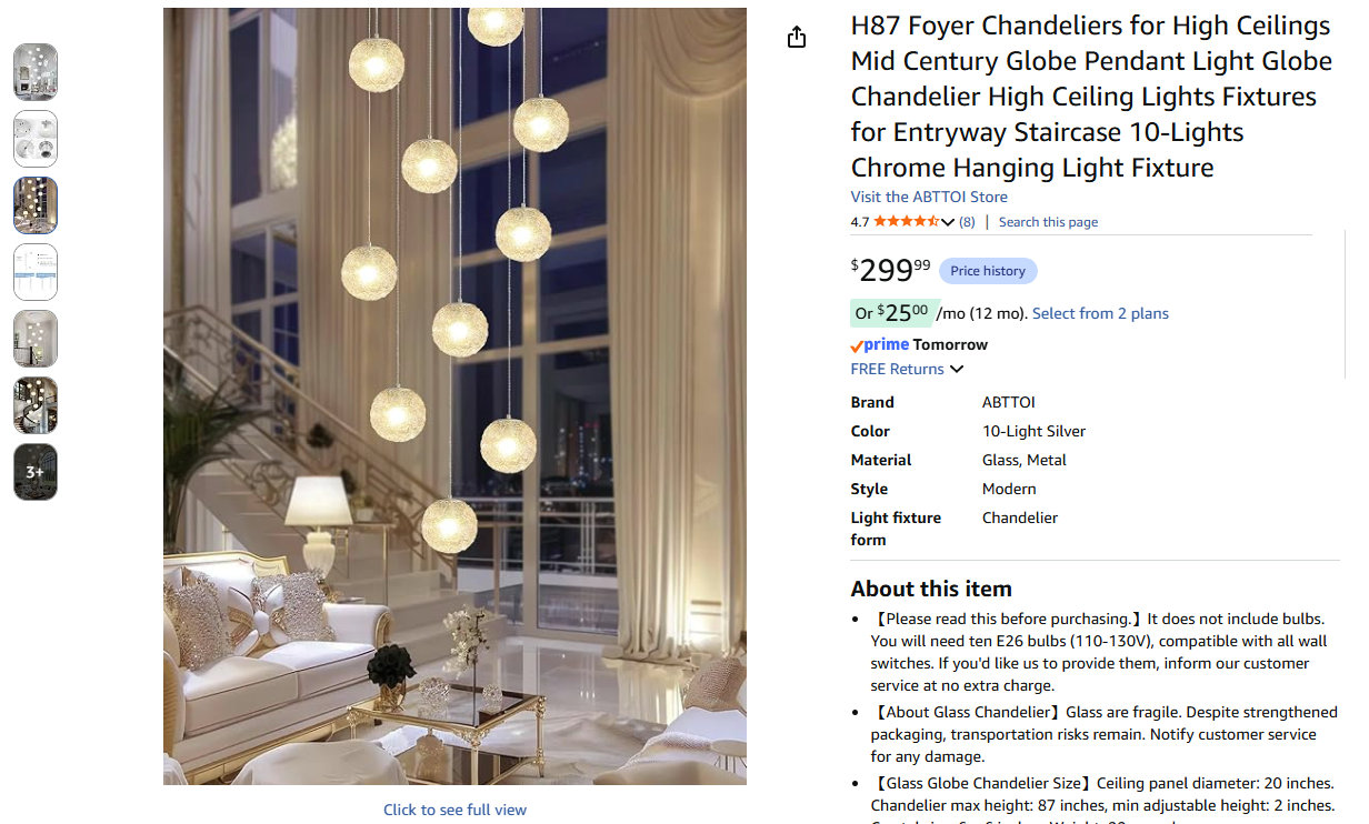 Chandeliers Mid Century Globe Pendant 10 Light