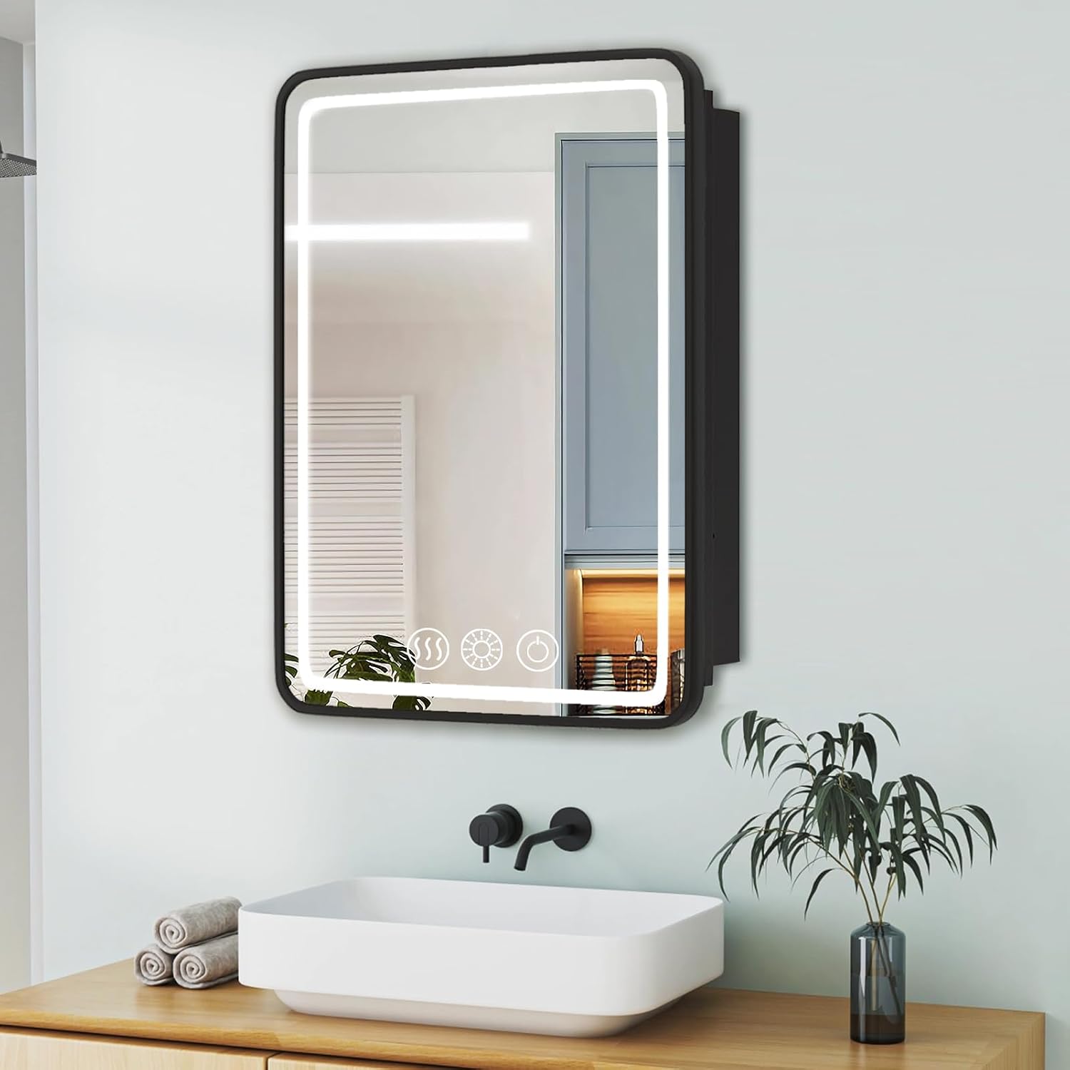 LED Medicine Cabinet with Mirror with Storage and Light