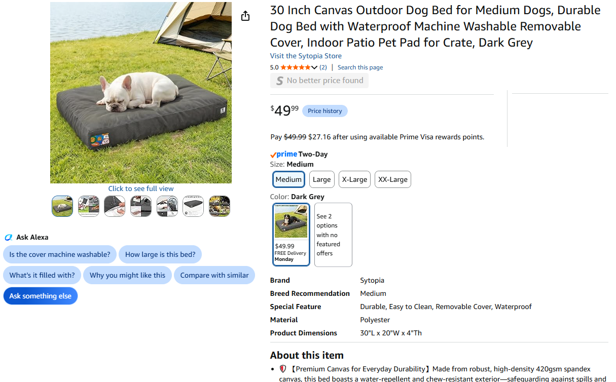 Outdoor - Indoor Dog Bed, waterproof