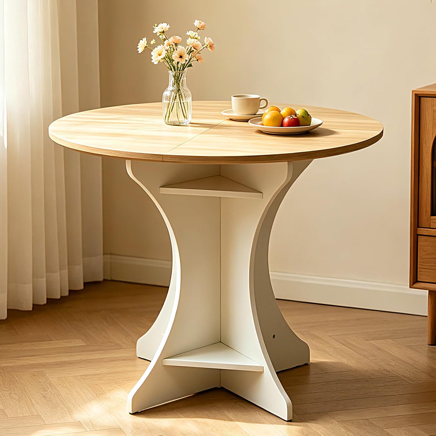 40" Round Dining Table Modern Circle Farmhouse Kitchen Table