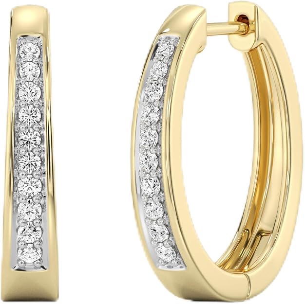Diamond Pavé Huggie Hoop Earrings