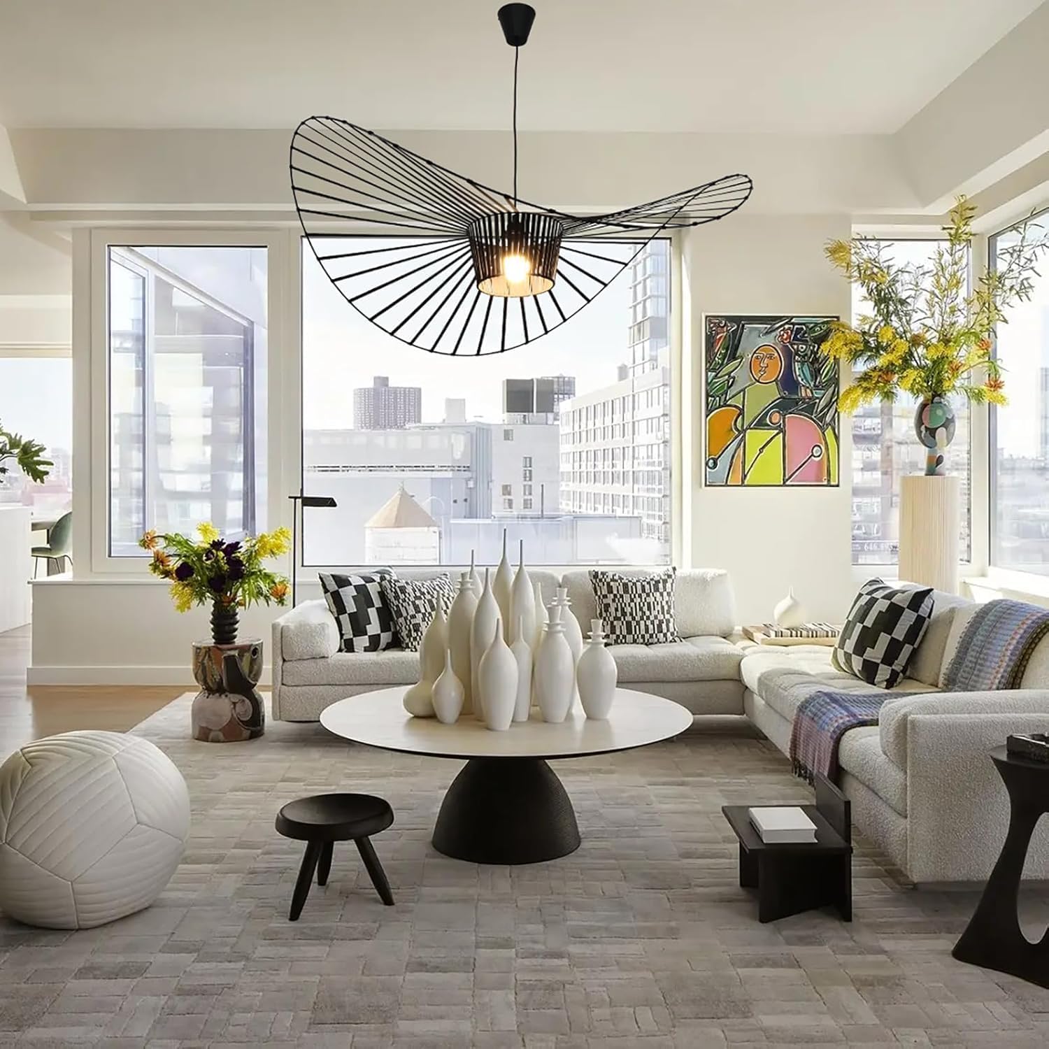 Modern Black Woven Chandelier