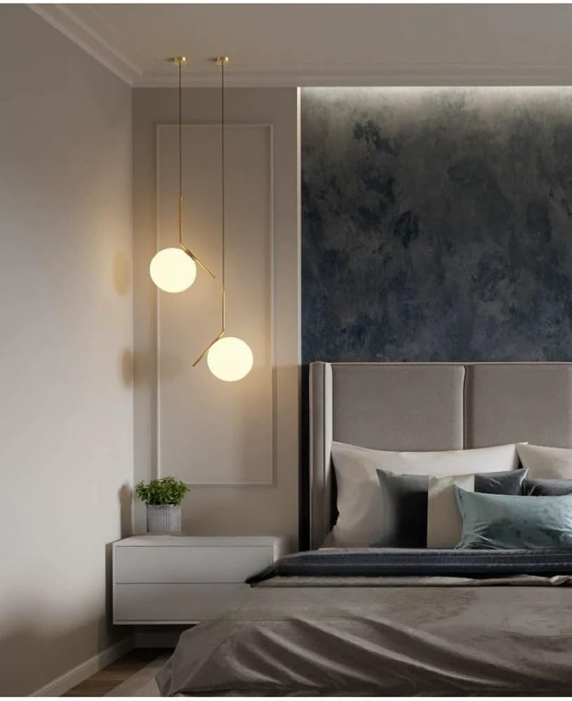 Globe Glass Pendant Lights 2 Pack,