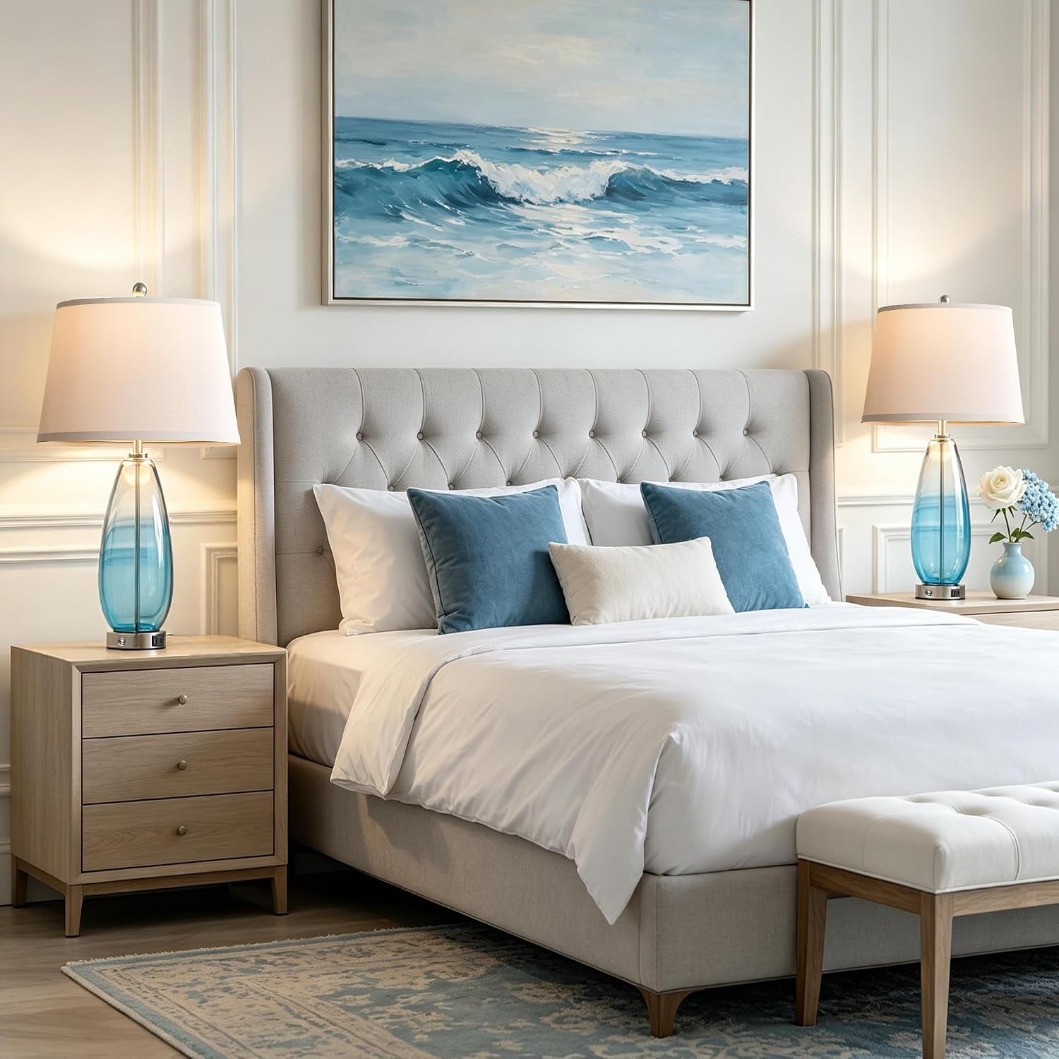 Glass Table Lamps 2 Pack