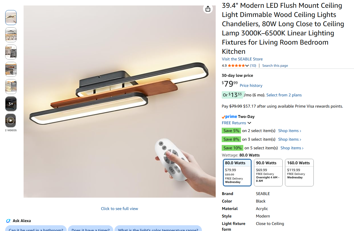 Modern LED Flush Mount Ceiling Light