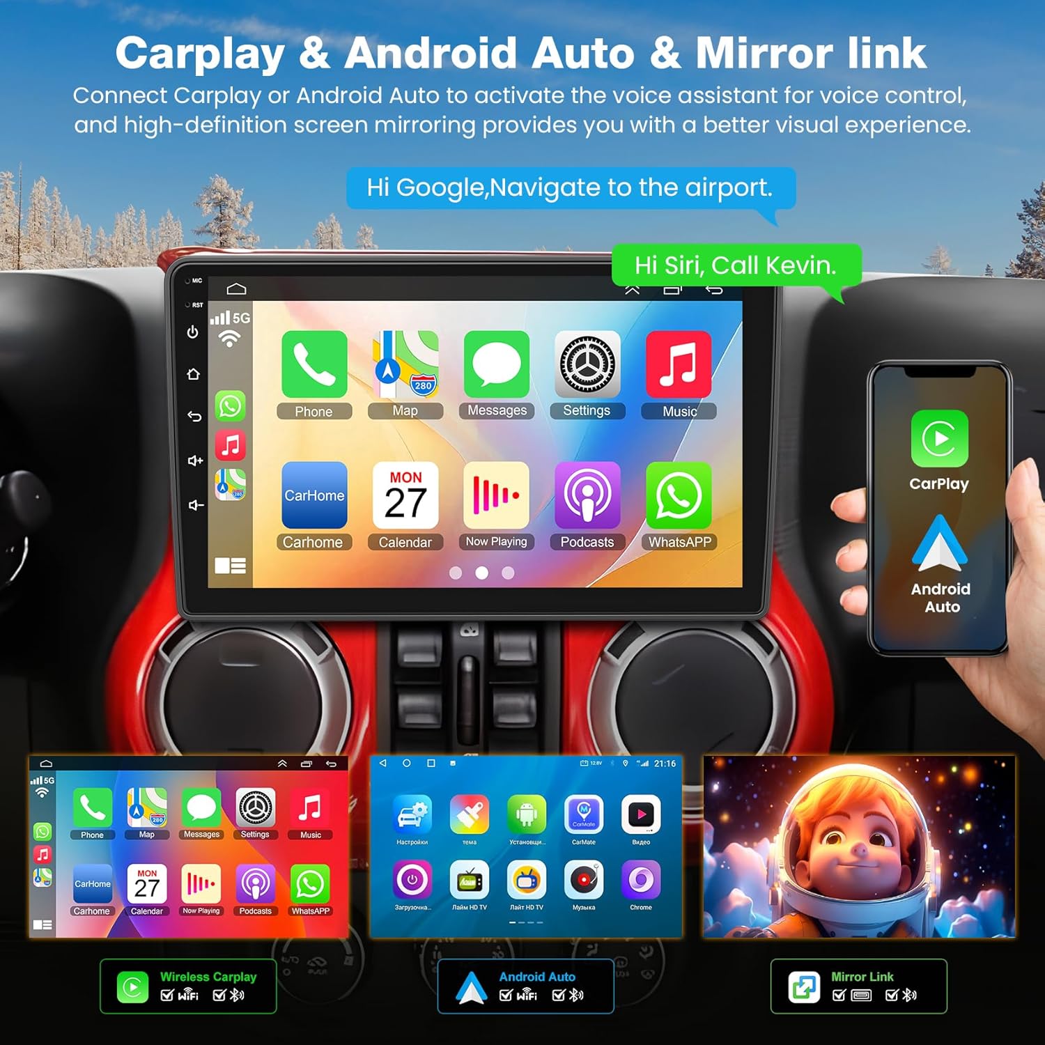 Smart Car Stereo Jeep 2007-2018 Dodge 2009-2012