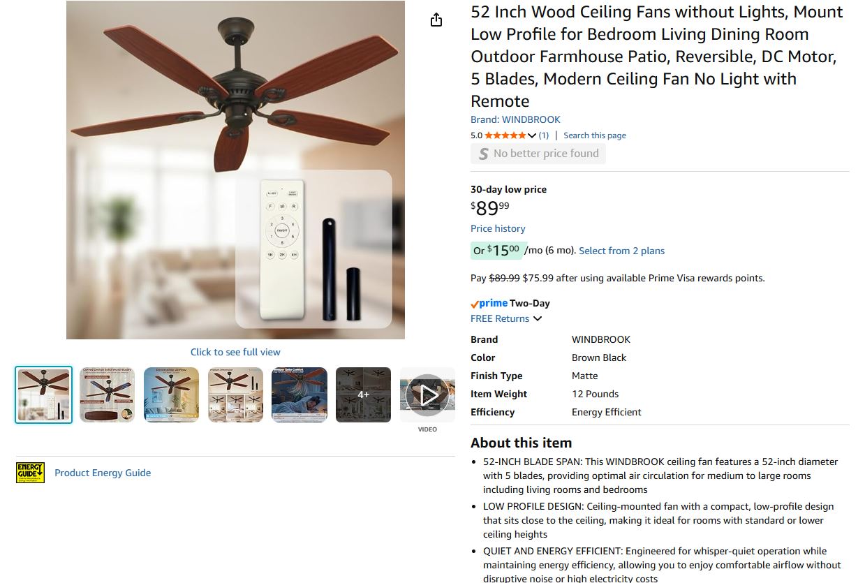 Wood Ceiling Fan - Wood
