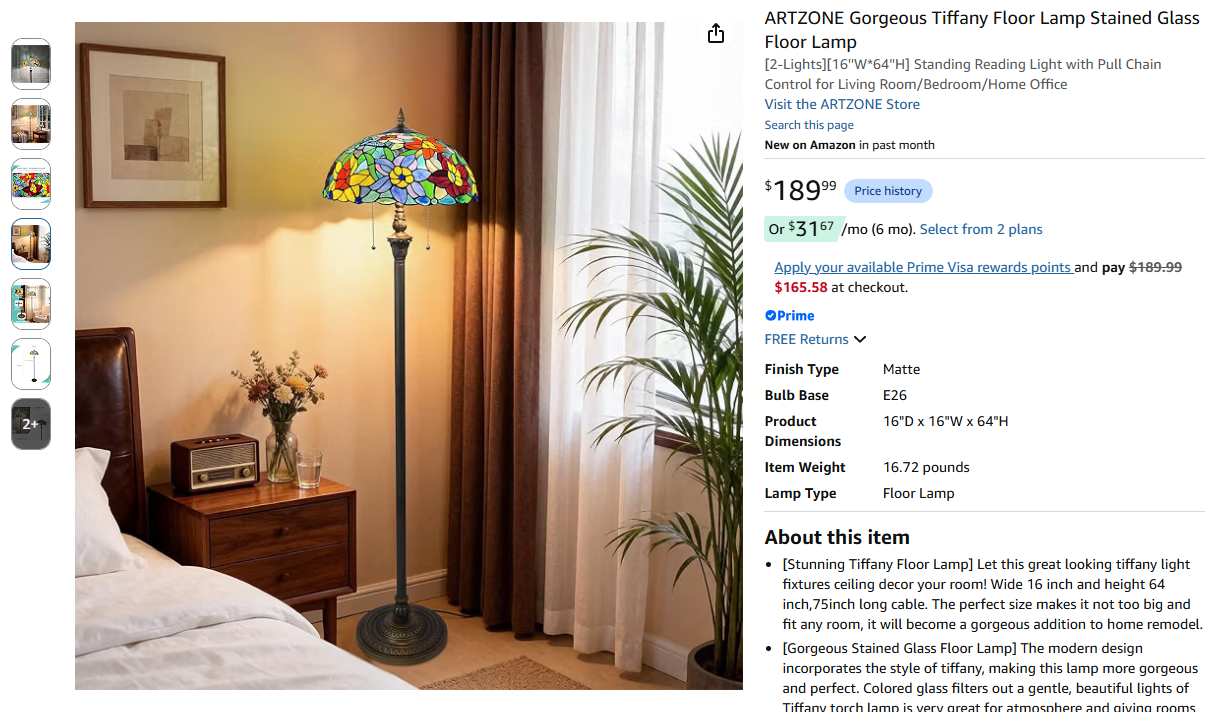 Gorgeous Tiffany Floor Lamp Stained Glass Floor Lamp