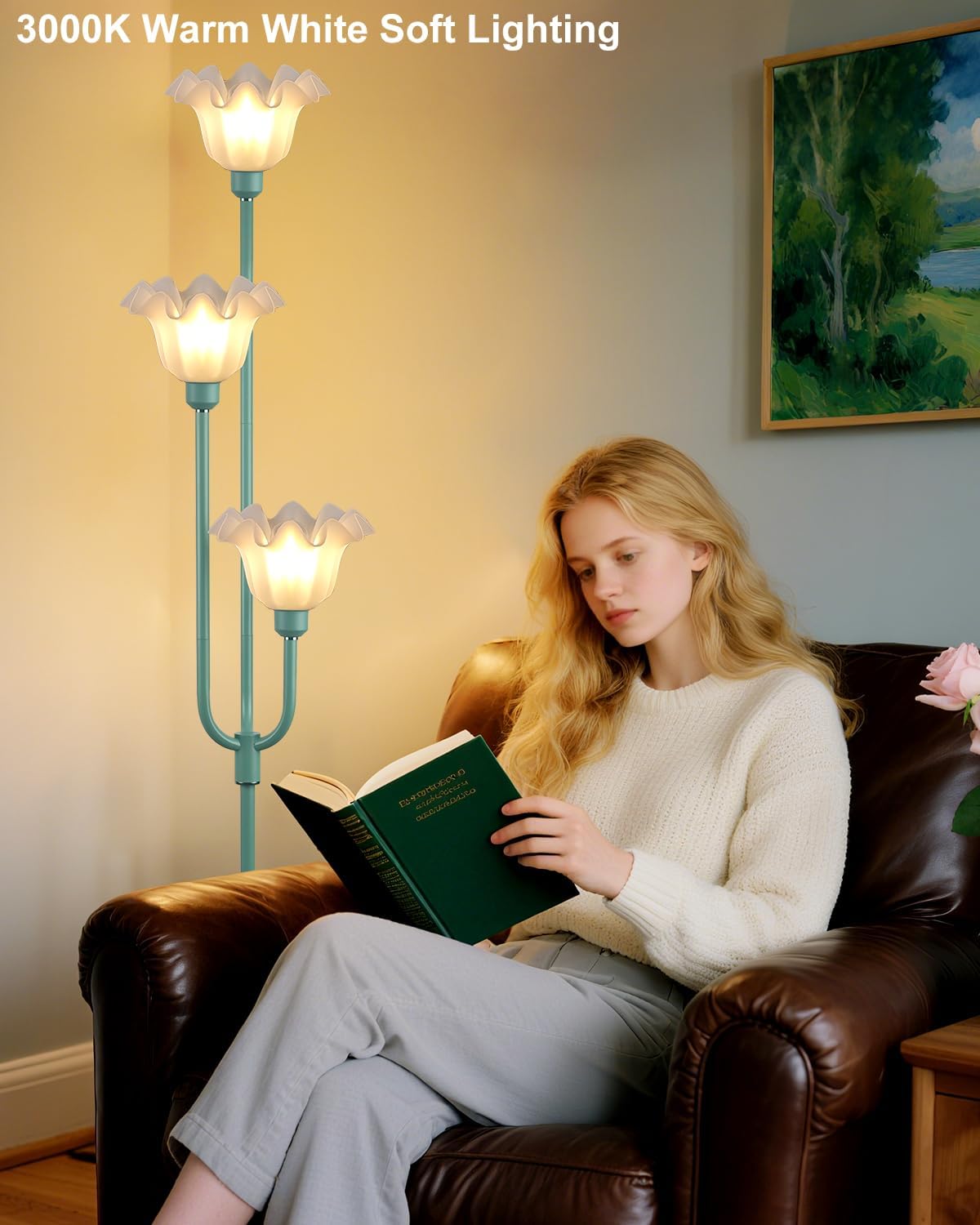 Floor Lamp 3-Lights Flower