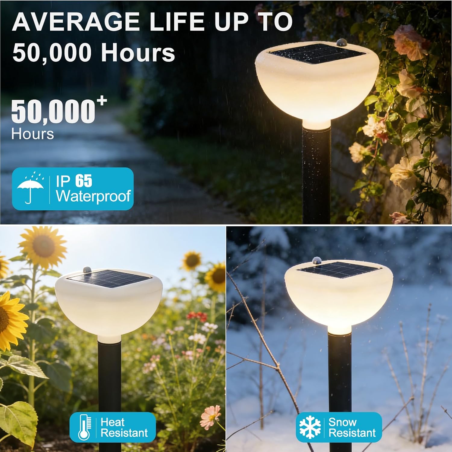 Solar Powered Garden Lights Dusk to Dawn - 2 Pack