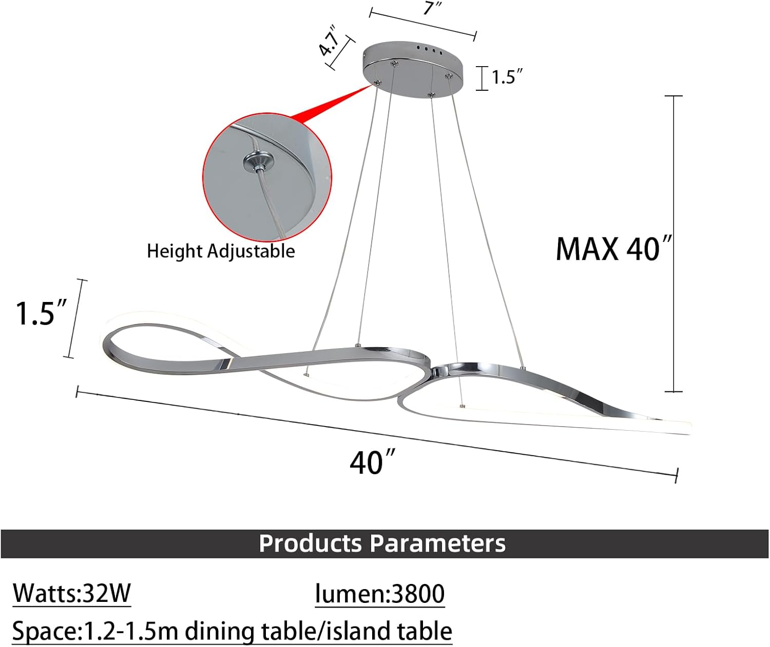 Chrome LED Pendant Light