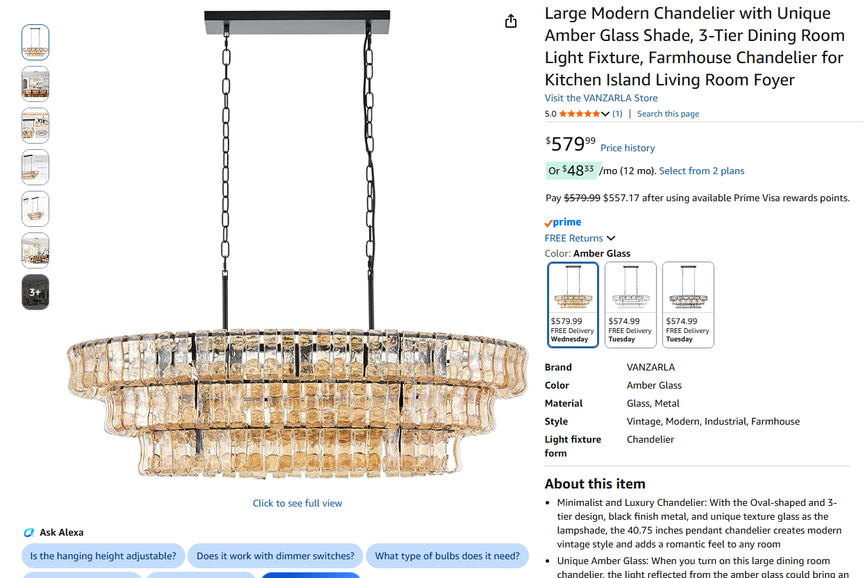 3-Tier Large Modern Chandelier