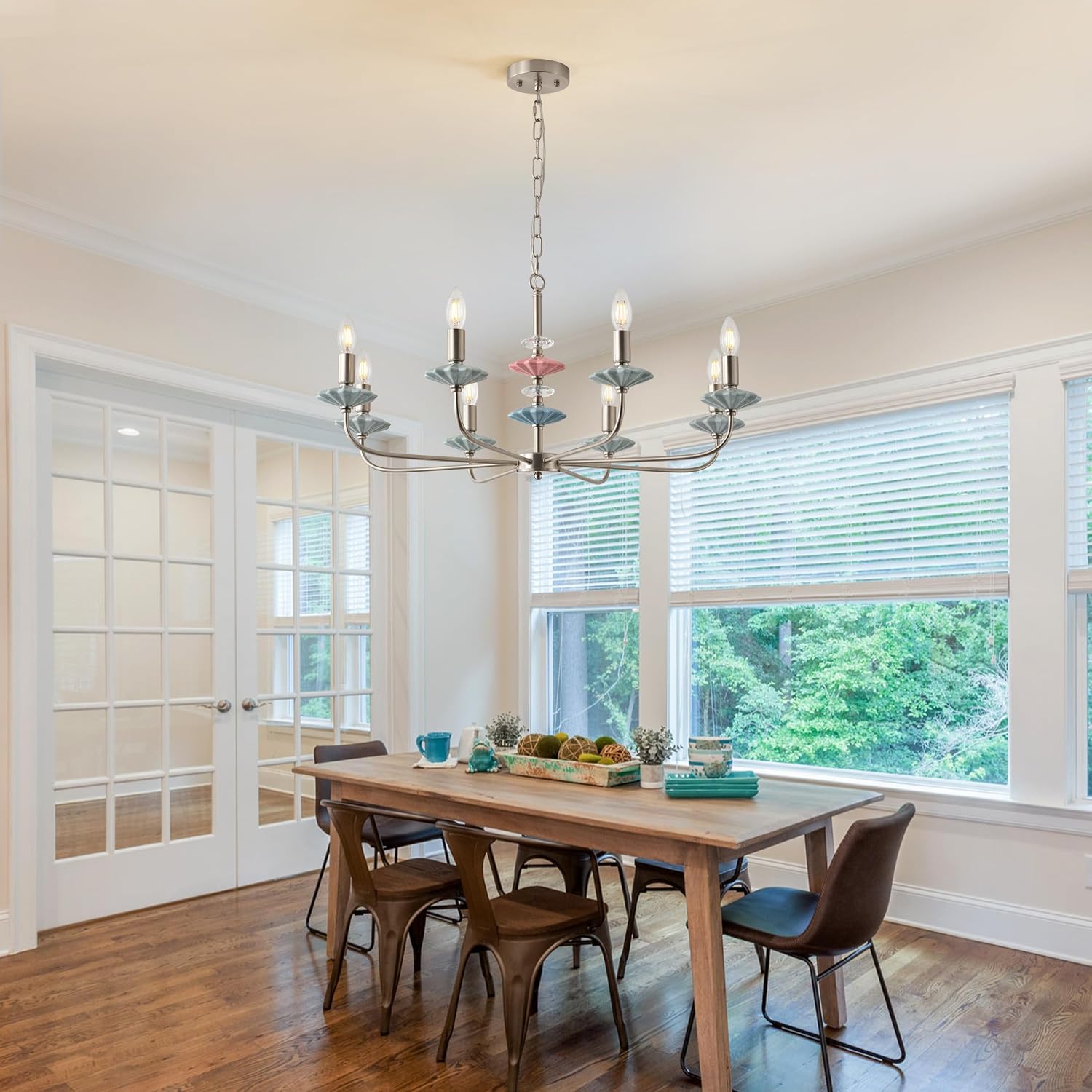 Brushed Nickel Chandelier - 8-Light