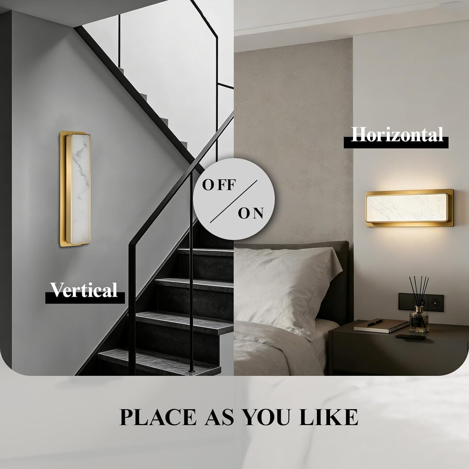 Alabaster Wall Sconce,15W Warm Yellow 2700K