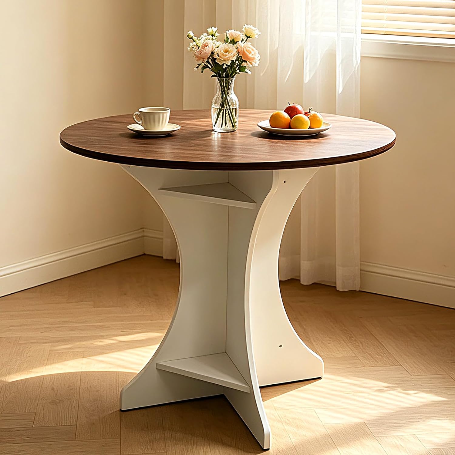 40" Round Dining Table Modern Circle Farmhouse Kitchen Table