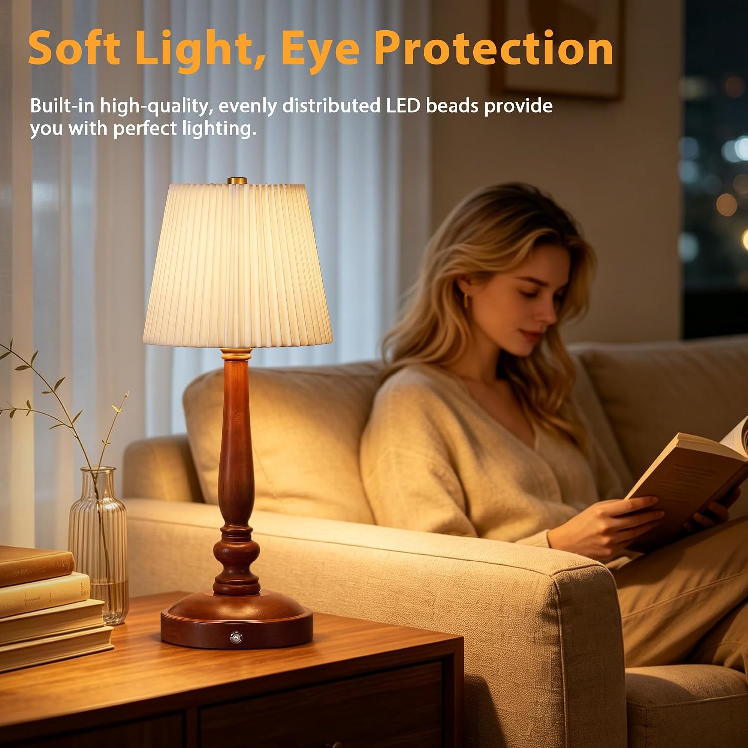 Cordless Table Lamp, 5400mAh Rechargeable