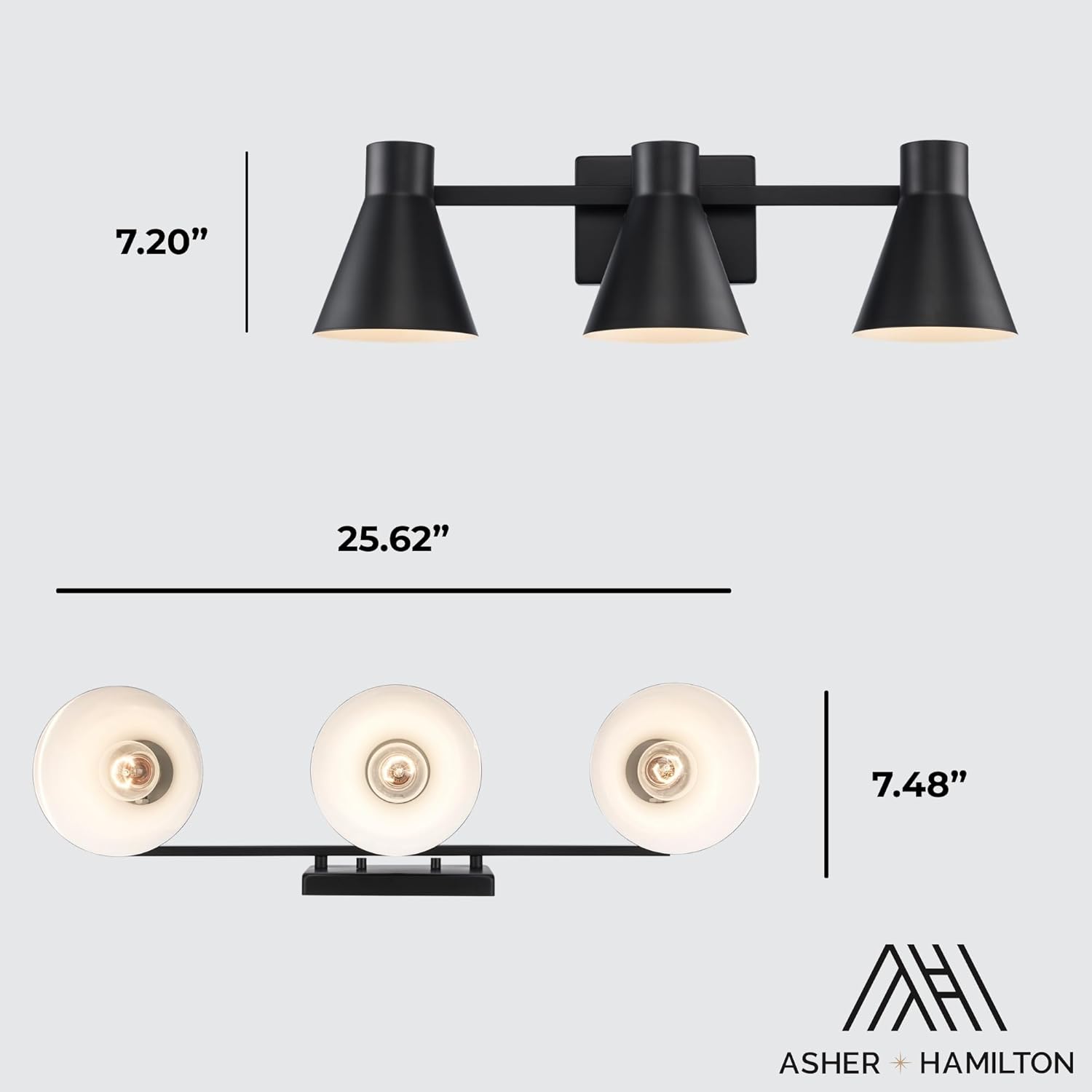 3-Light Light Fixture - Black