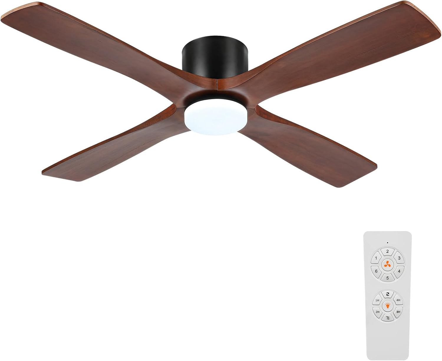Ceiling Fan with Lights - Walnut Blades