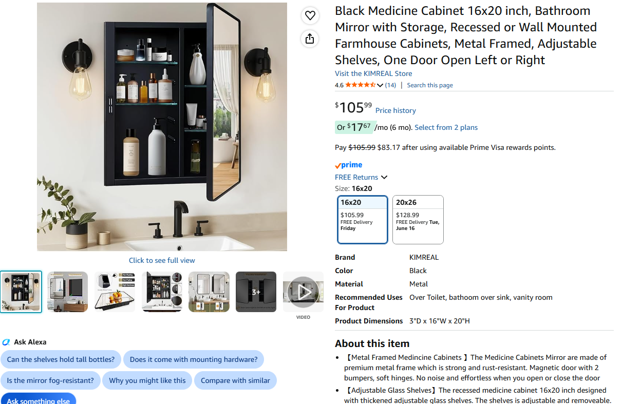 Medicine Cabinet Storage with Mirror