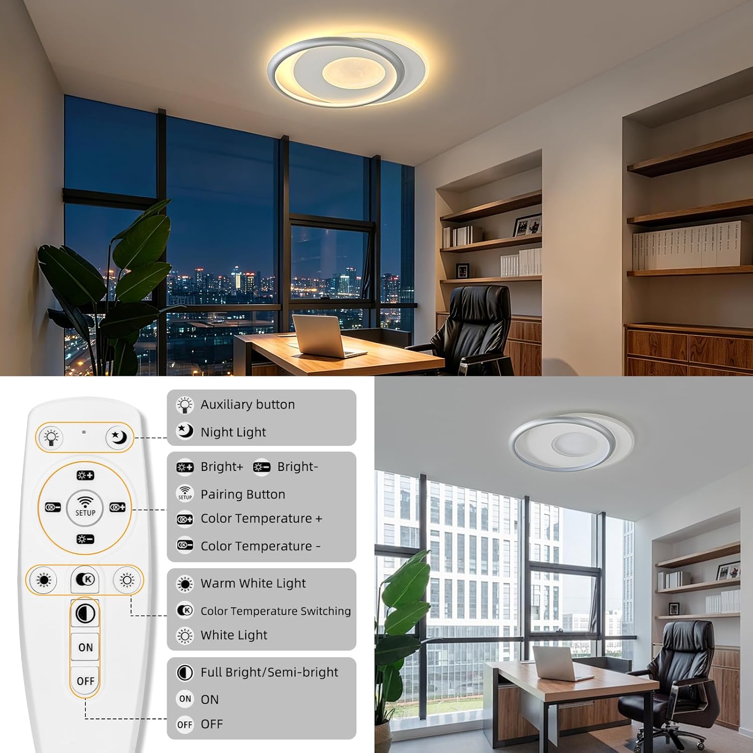 Modern LED Ceiling Light with Remote