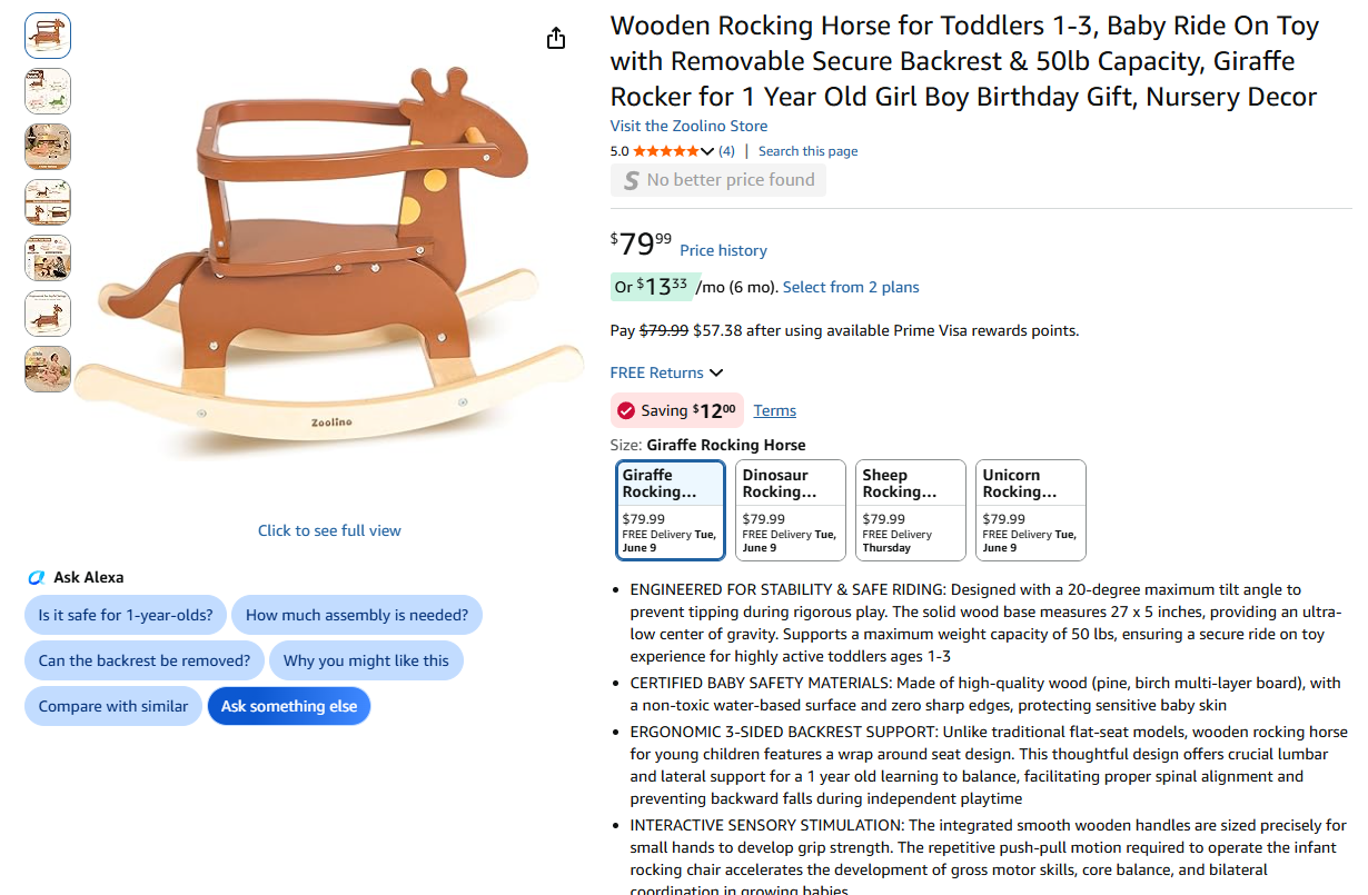 Wooden Rocking Horse