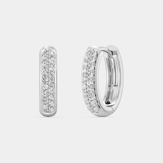 Gilded Diamond 0.25 Cttw Prong Huggie Earrings Silver