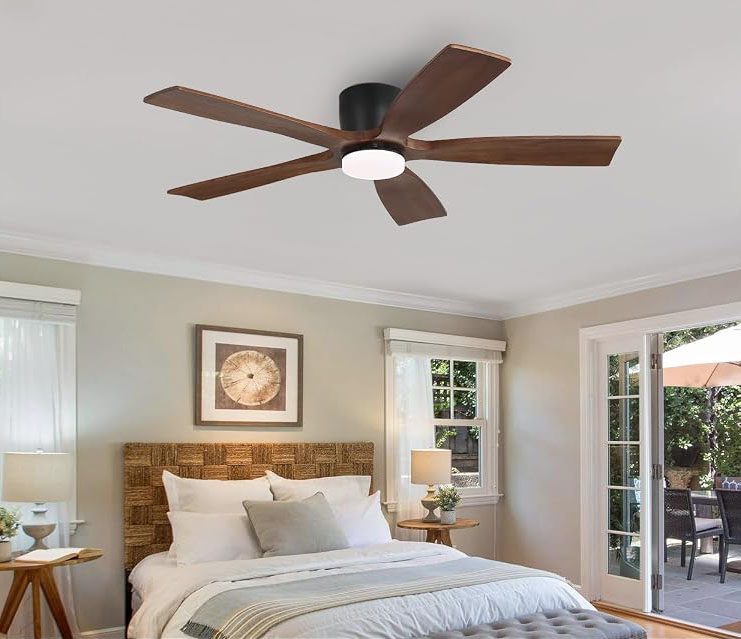 Solid Wood Ceiling Fan with Lights and Remote,