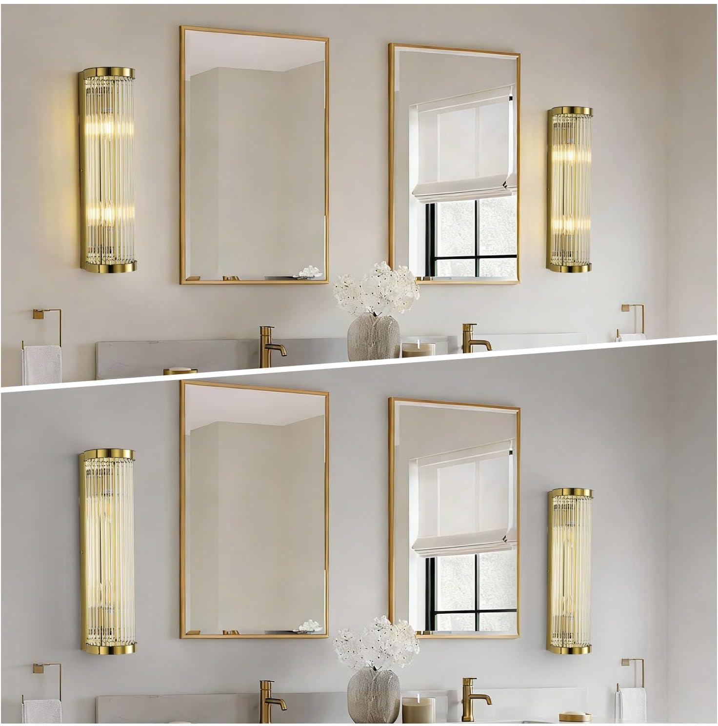 Modern Crystal Gold Wall Sconce,