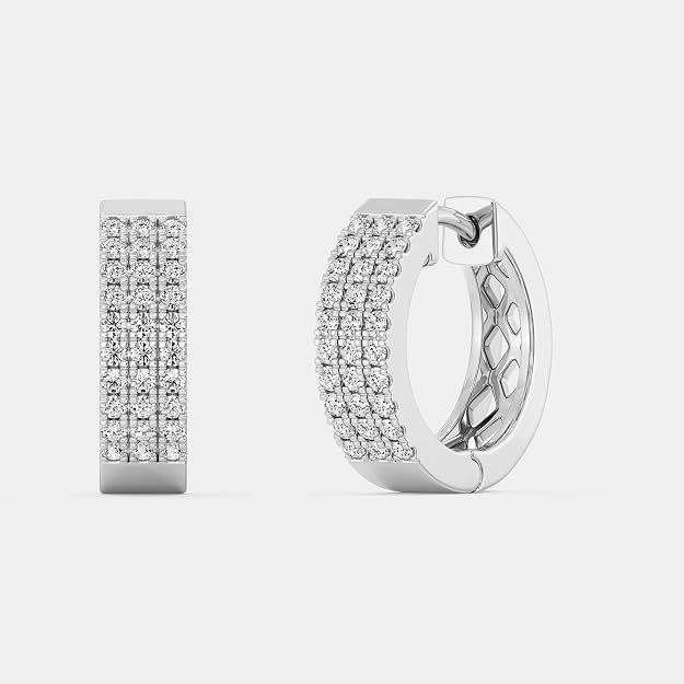 Gilded Diamond 0.25 Cttw Prong Huggie Earrings 14KT Gold Plated Silver