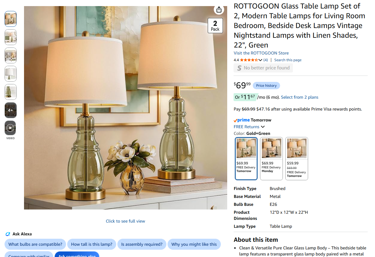 Table Lamps Set of 2