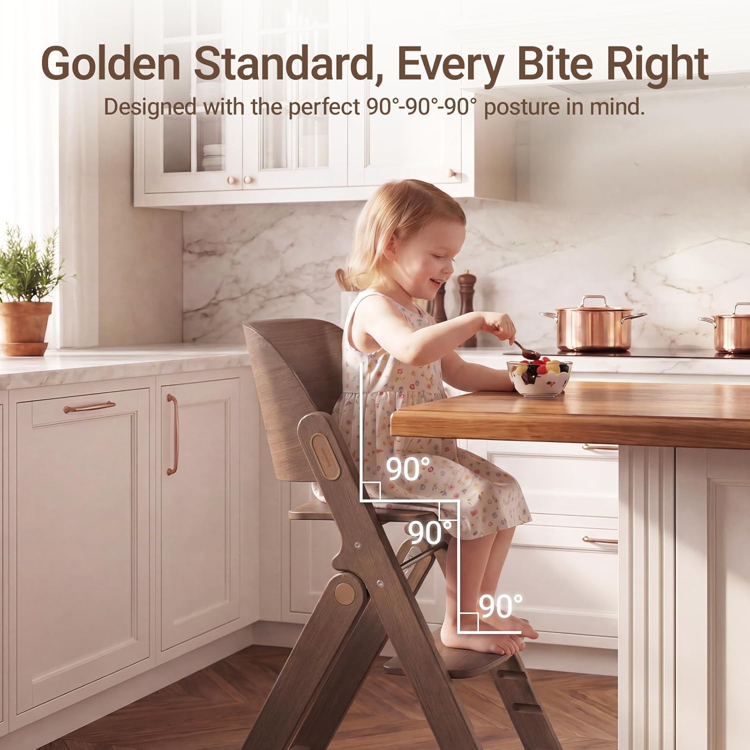 Wooden High Chair, Solid Wood