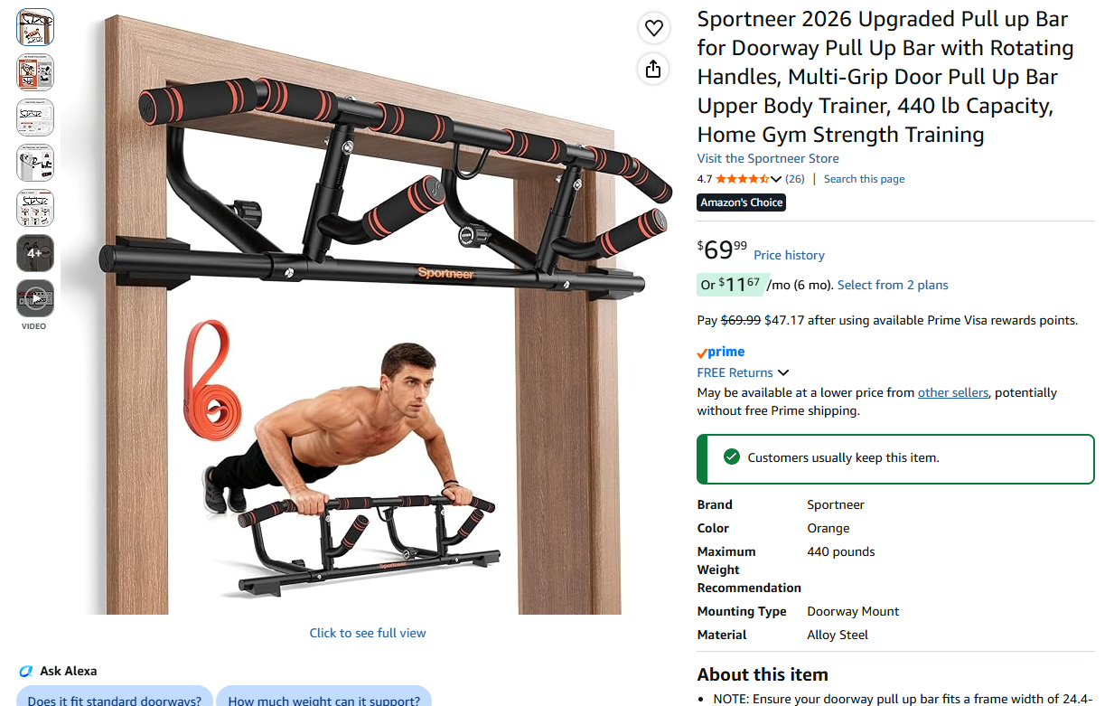 Pull Up Bar Upgraded