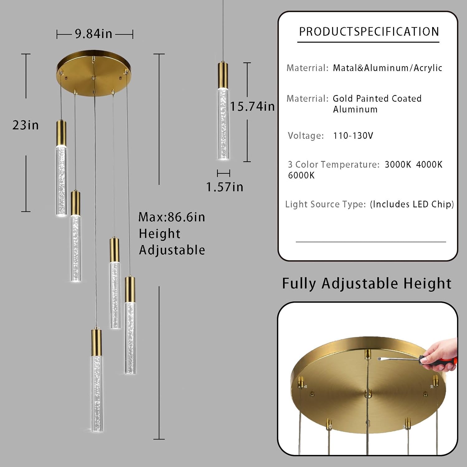 Modern Gold Pendant Light