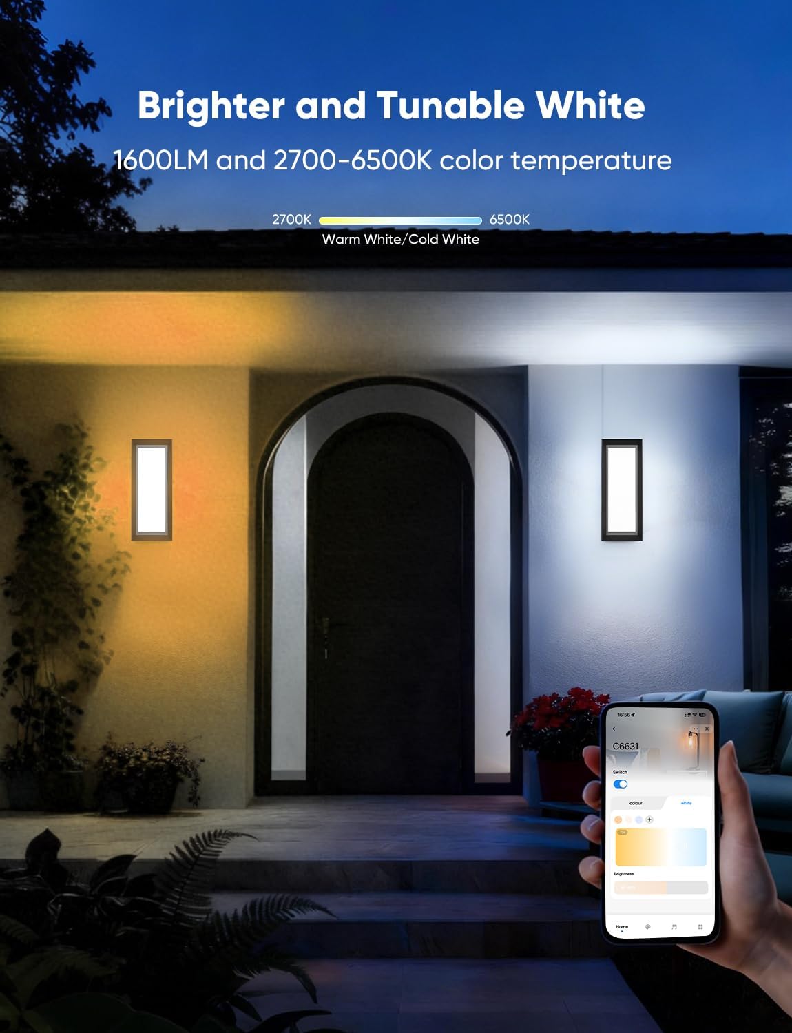 Smart Outdoor Wall Lights, 2 Pack