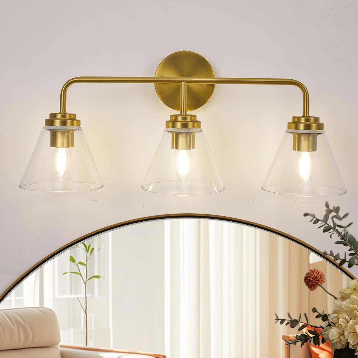 Vanity Lights for Bathroom 3 Light - Brushed Gold