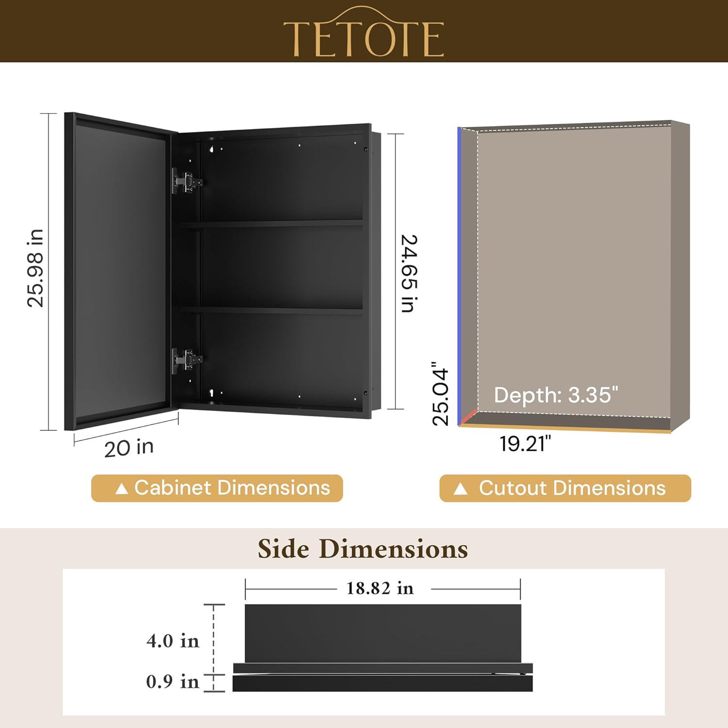 Medicine Cabinet Storage with Mirro