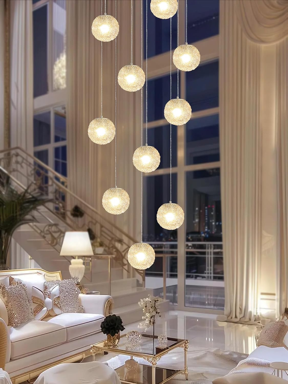Chandeliers Mid Century Globe Pendant 10 Light