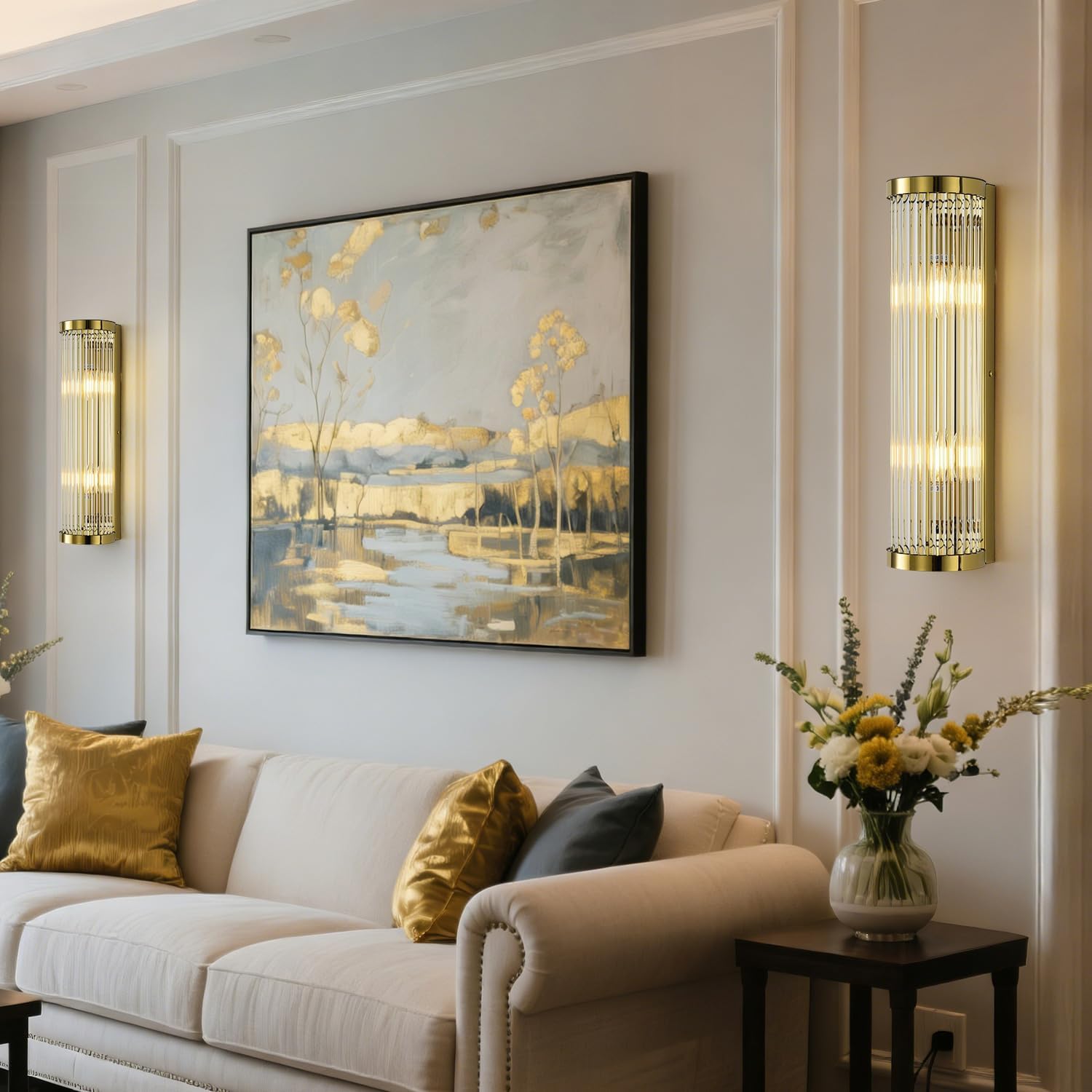 Modern Crystal Gold Wall Sconce,