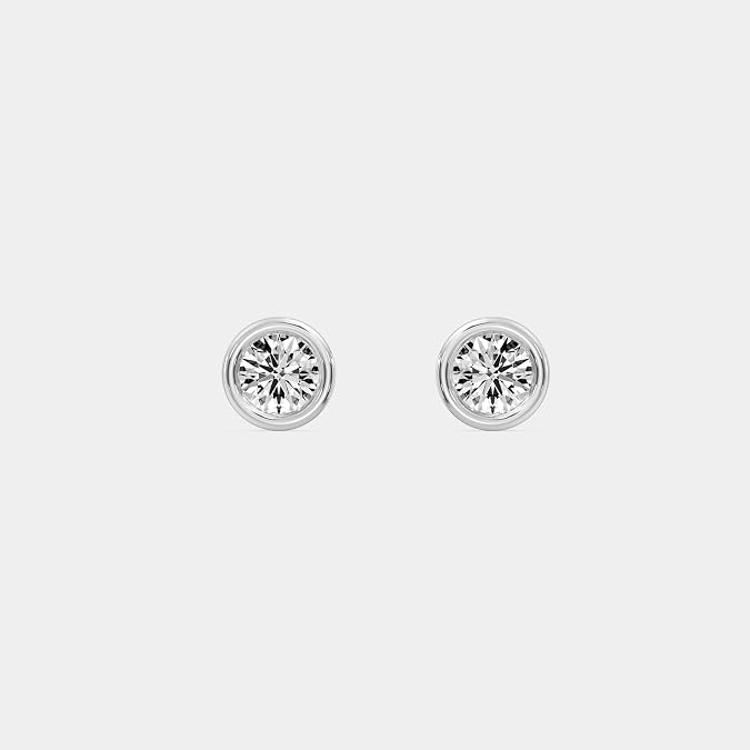 Gilded Diamond 5/8 Cttw Prong Huggie Earrings Silver