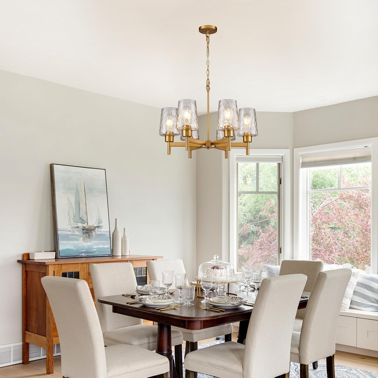 Gold Chandelier, 6-Light