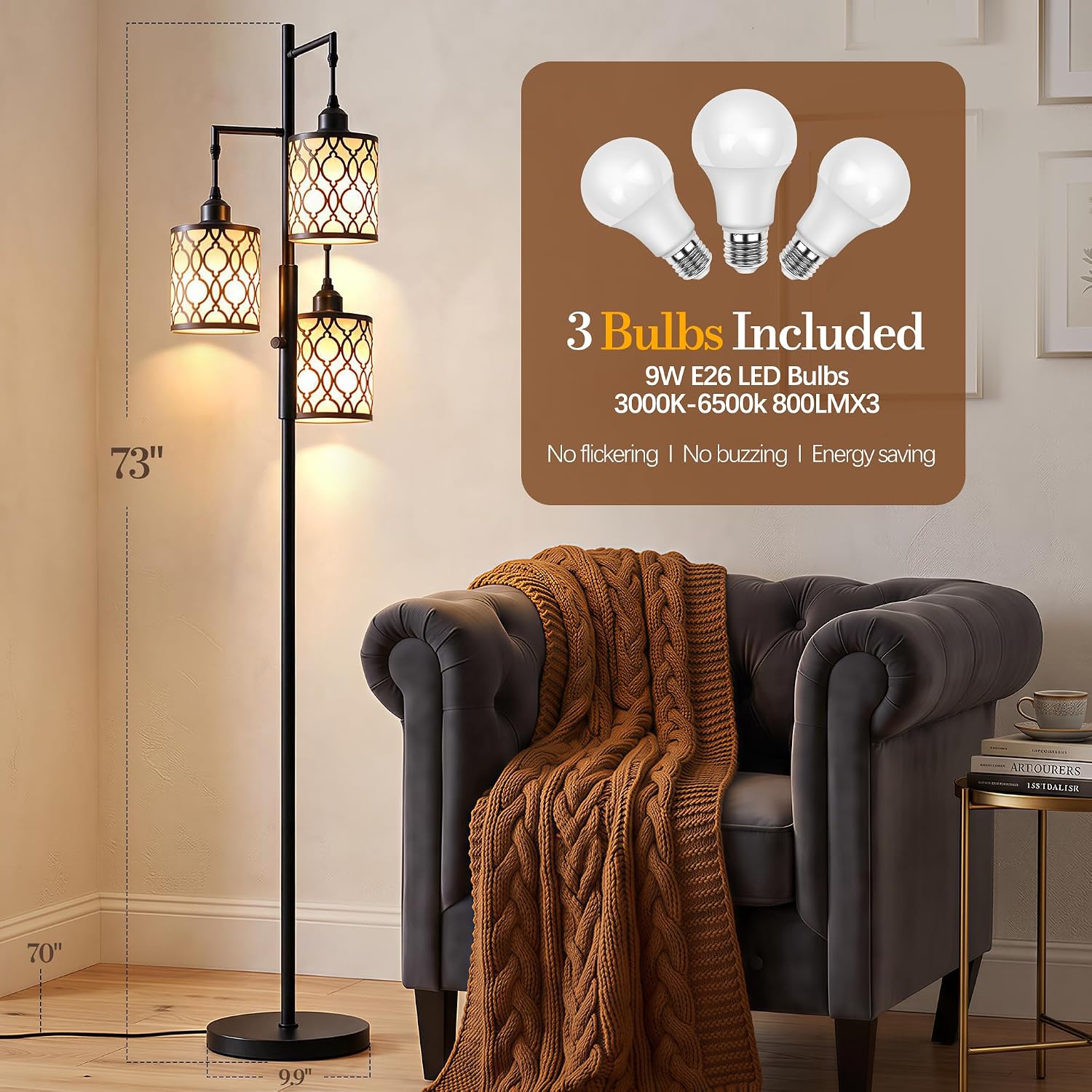 Dimmable Floor Lamps with Remote