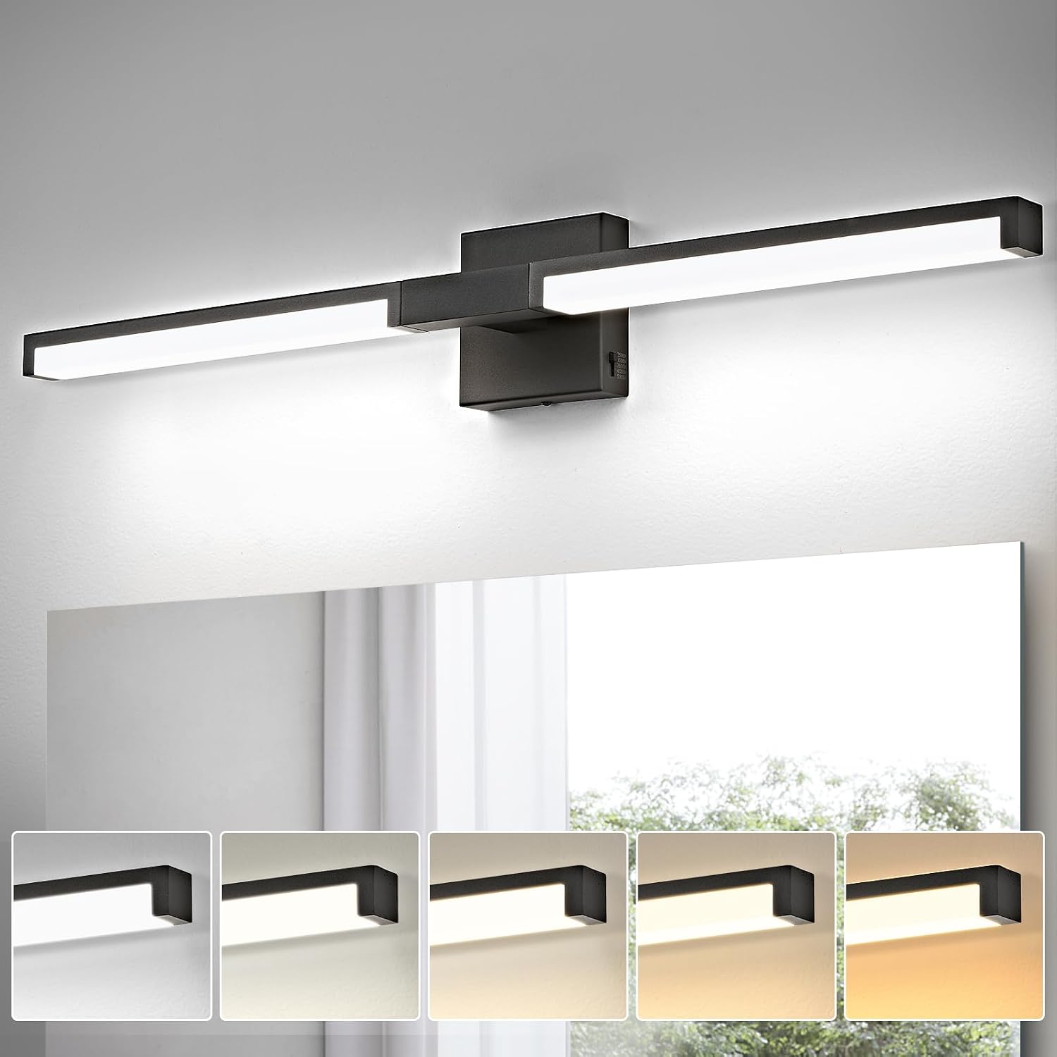 Black Modern Bathroom Light Fixture